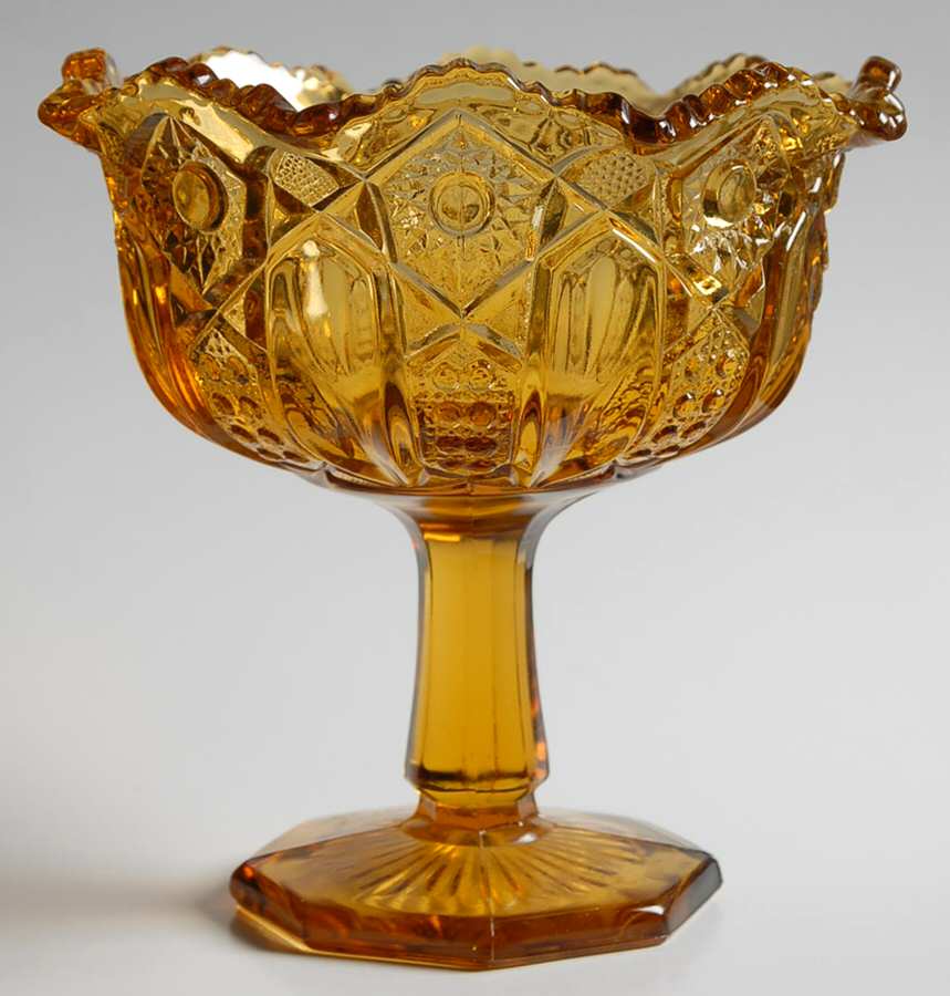 Quintec Amber Round Compote (Height X Width) by Smith Glass -1