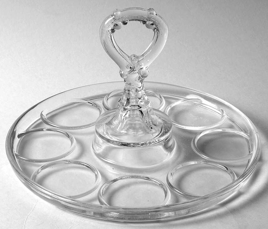 181 Clear Center Handled Beverage Tray (Holds 8) by Smith Glass -1