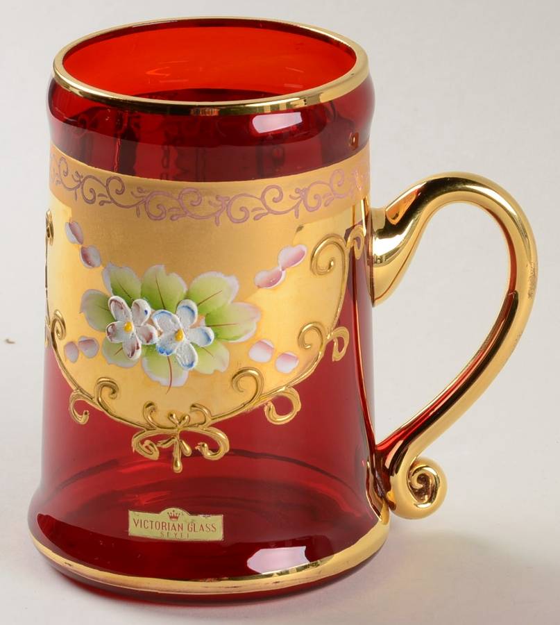 Victorian Glass Decorated Tankard by Seyei-1