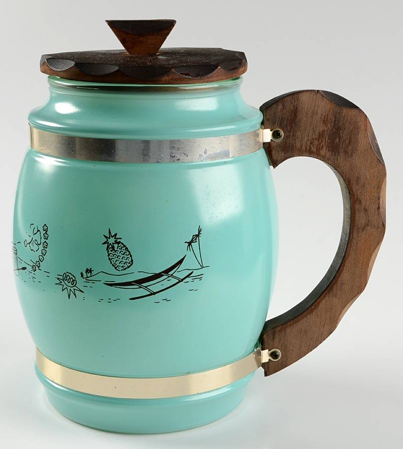 B8G1 Ice bucket & Wood Lid w/Wood Handle by Benner Glass Co-1