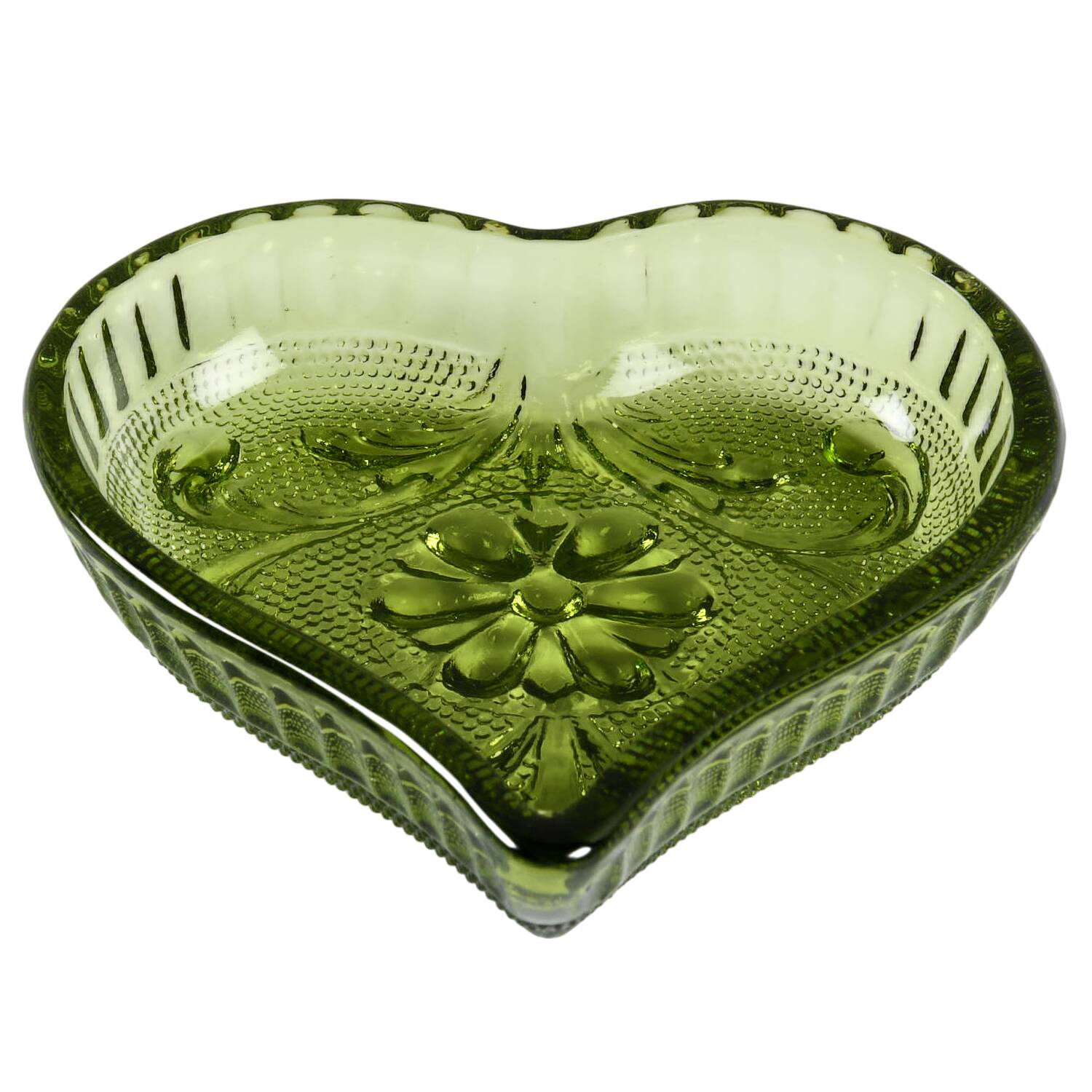 Sandwich Light Green (Chantilly Green) Heart Ashtray by Tiara-1