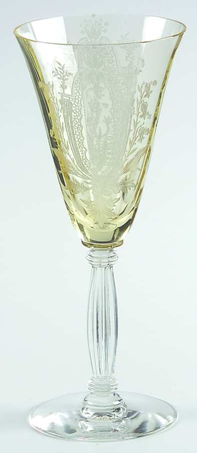 La Fleure Yellow (Stem 15024) Wine Glass by Tiffin-Franciscan-1