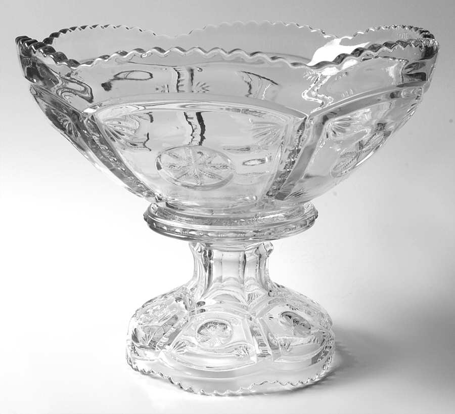 Frost Crystal Clear Punch Bowl with Stand by Tarentum-1