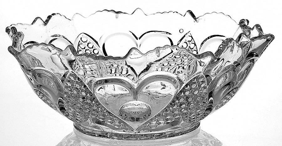 Heart with Thumbprint 9" Round Crimped Bowl by Tarentum-1