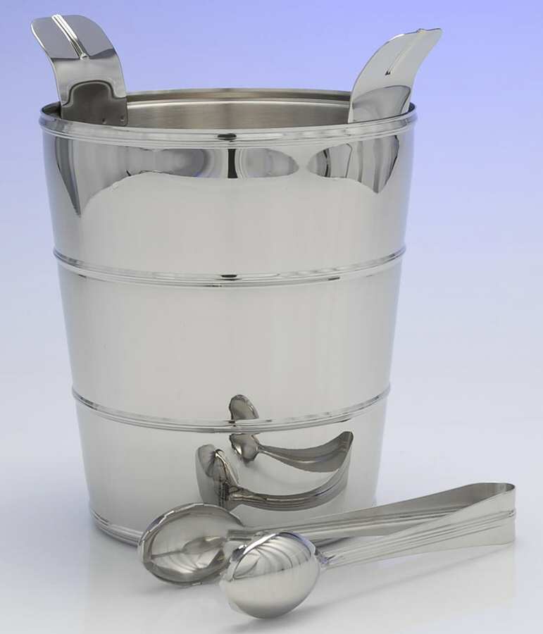 Darby Barware Collection Metal Ice Bucket & Tongs by Thomas O'Brien-1