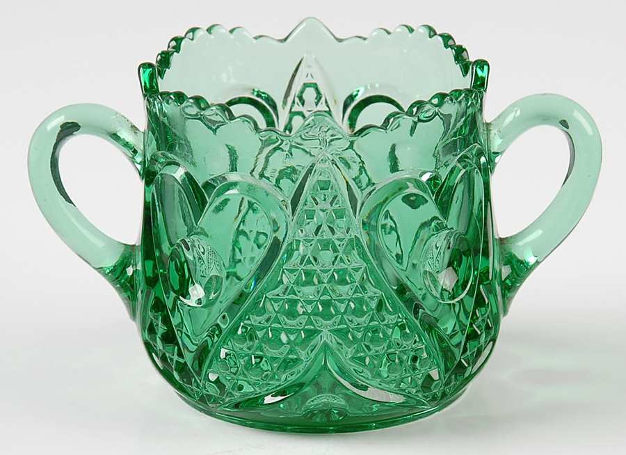 Heart with Thumbprint Green (Emerald) Mini Open Sugar by Tarentum-1