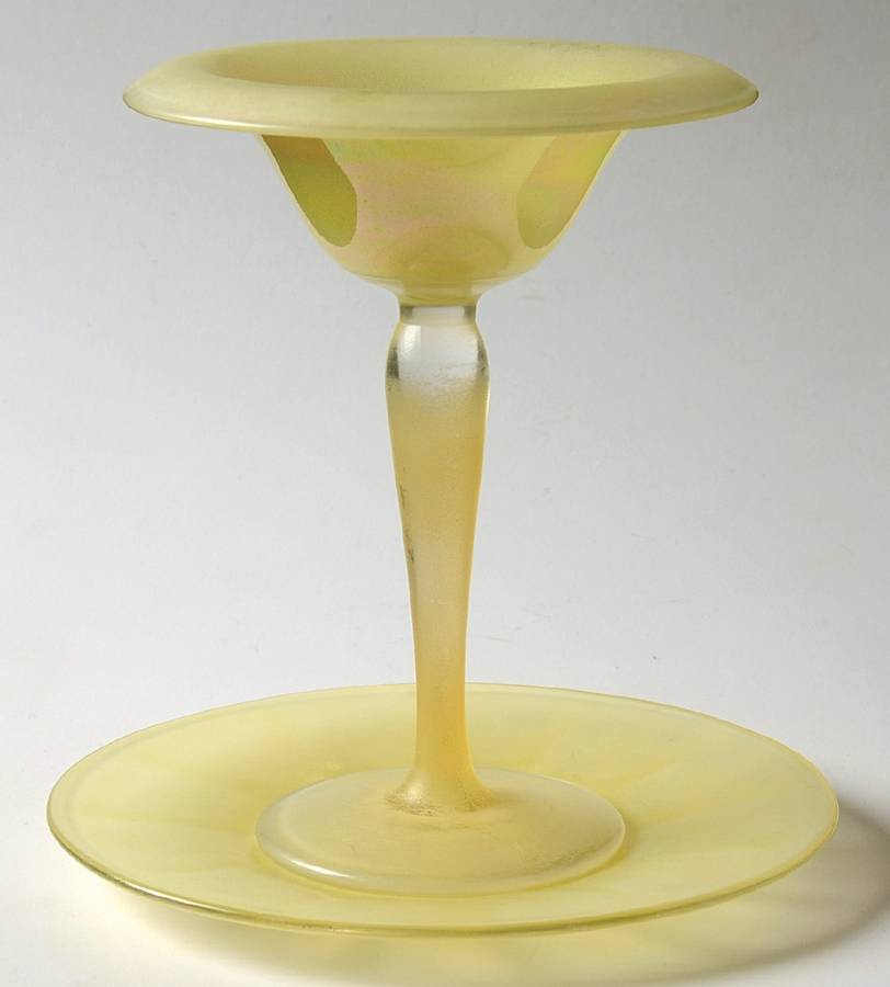 Florentine-Mandarin Yellow Sherbet with Underplate by Tiffin-Franciscan-1