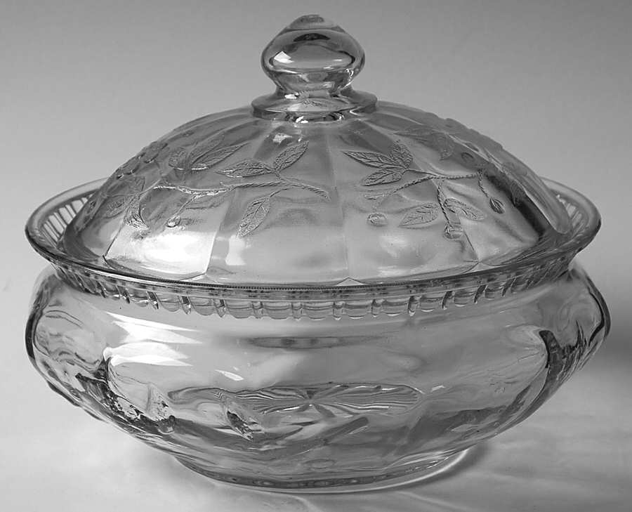 Panelled Apple Blossom Round Covered Vegetable Bowl by Jenkins-1