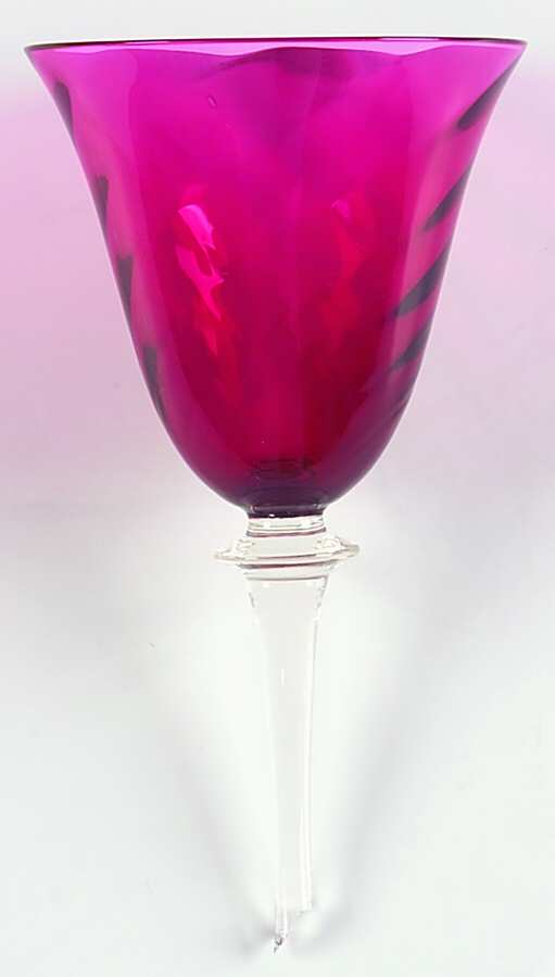 Garda Rose (Swirl Optic) Wine Glass by F Schmidt-1