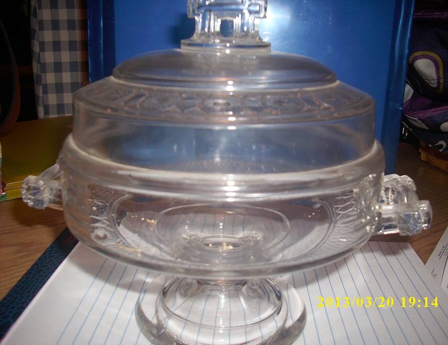 Two Band Compote & Lid by Doyle Glass-1