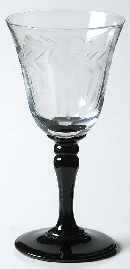 UNK6710 Black Cordial Glass by Unknown Manufacturer-1
