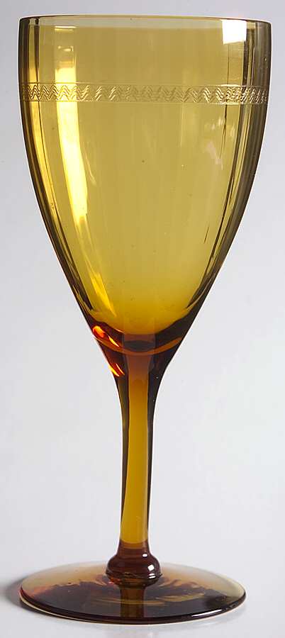 UNK7346 Amber Water Goblet by Unknown Manufacturer-1