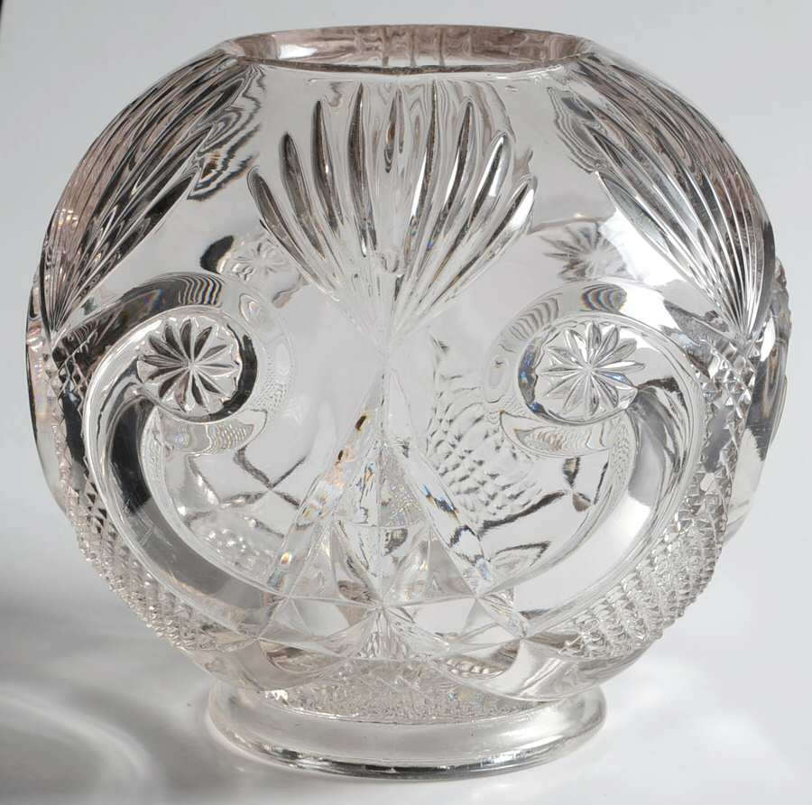 Starred Scroll 5" Rose Bowl by Crystal Glass -1