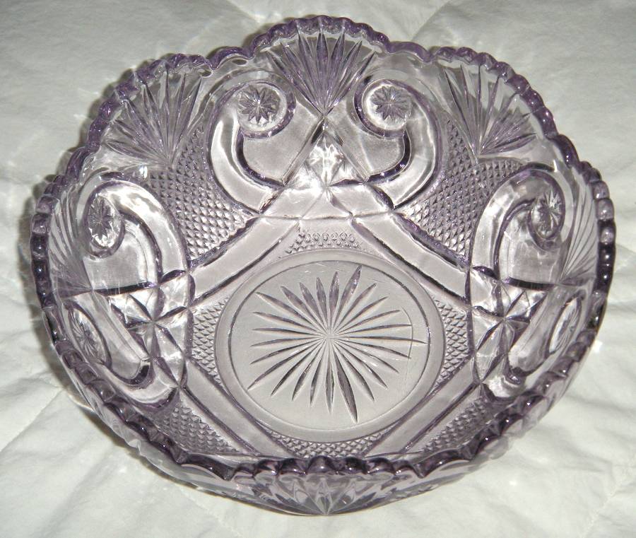 Starred Scroll 8" Round Bowl by Crystal Glass -1
