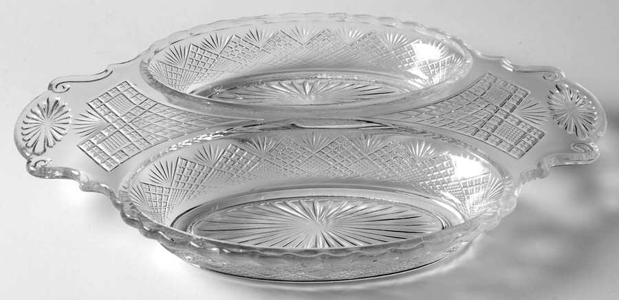Flattened Diamond and Sunburst 10" Oval 2 Part Relish by Campbell Jones-1