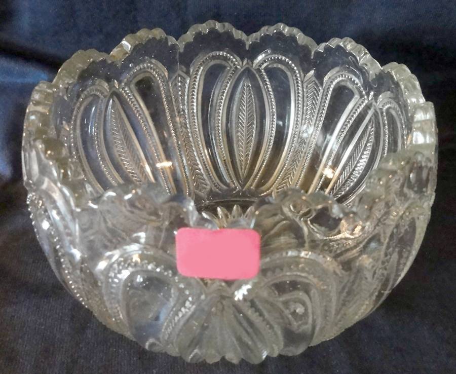 Feathered Arrow Clear Small Fruit Dessert Bowl by Bartlett Collins-1