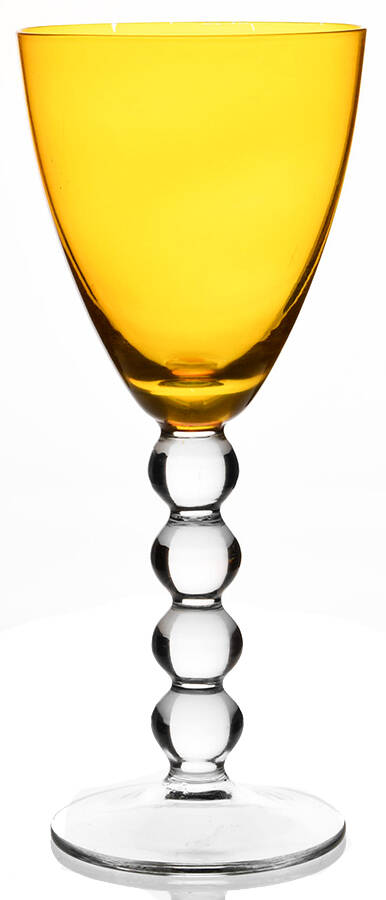 Celebration (Various Color Bowl, Clear Stem) Yellow Water Goblet by Vietri-1