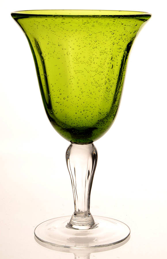 Green Water Goblet by Val de Pome (Saba)-1