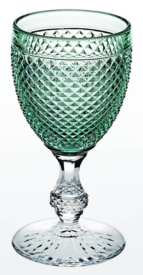 Bicos Bicolor Mint Green Water Goblet by Vista Alegre-1