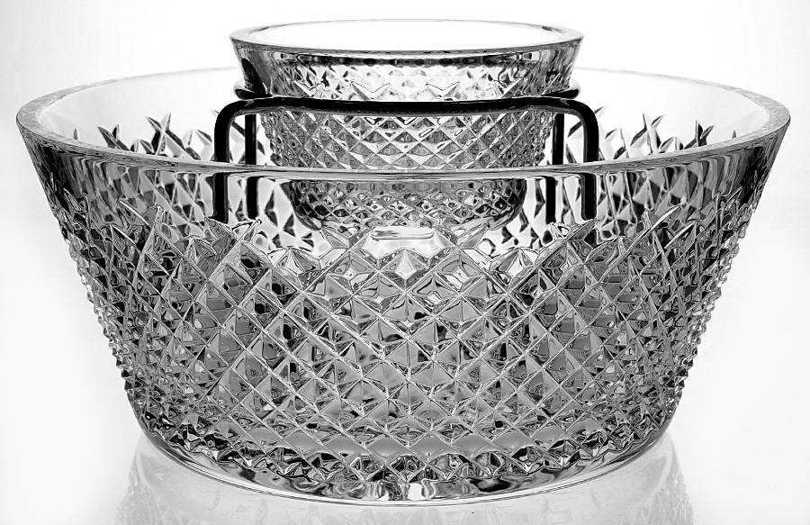 Alana Caviar Serving Set w/10" & 5" Bowls & Metal Holder by Waterford Crystal-1