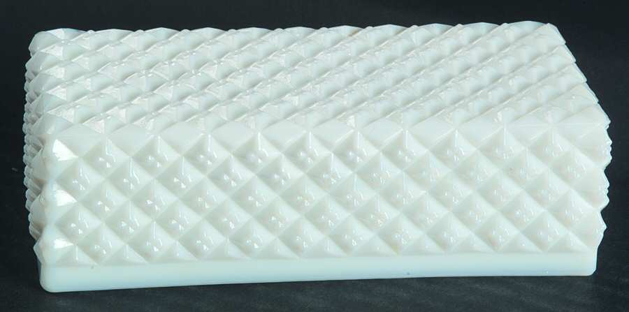 English Hobnail Milk Glass (Round or Hex Base) Lid for 1/4 Pound Butter by Westmoreland-1