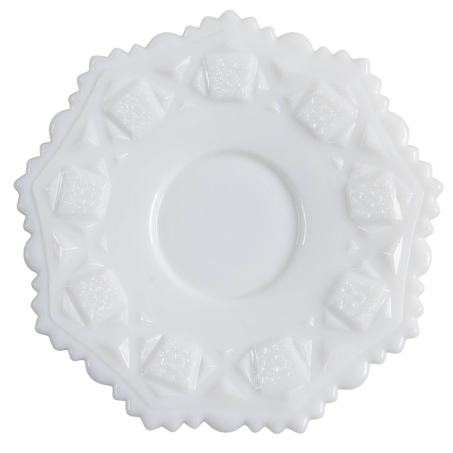 Old Quilt (Milk Glass) Saucer Only by Westmoreland-1