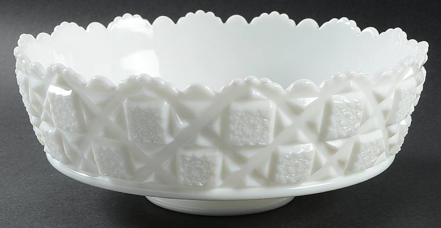 Old Quilt (Milk Glass) 10" Round Bowl by Westmoreland-1