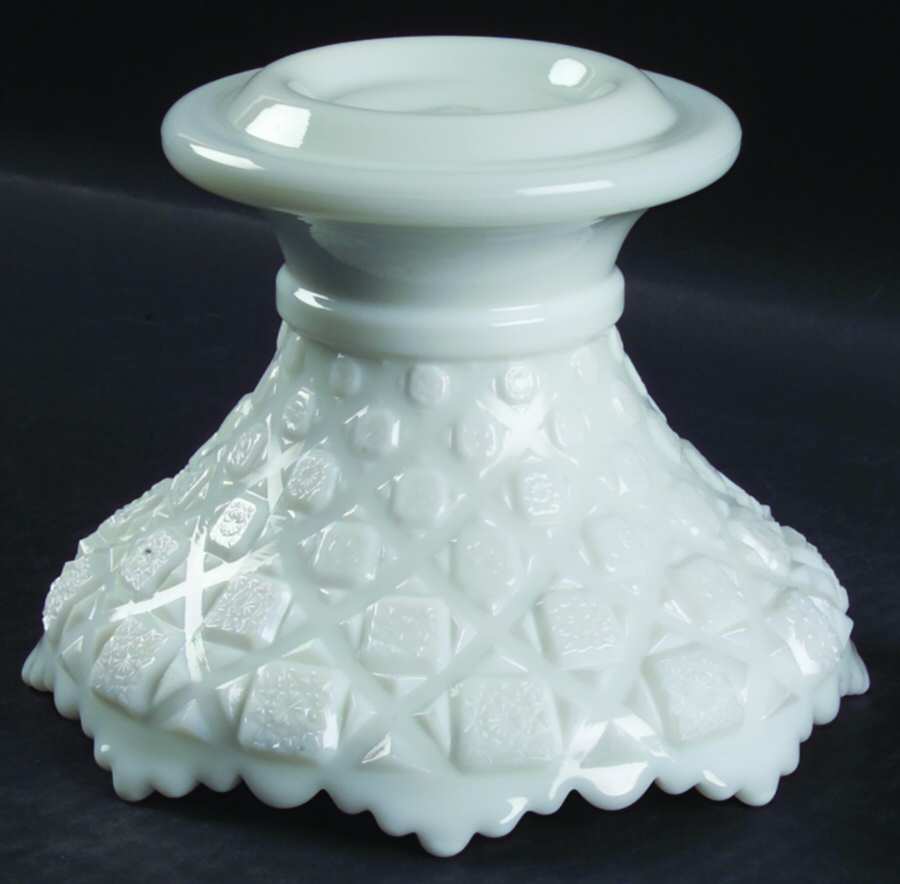 Old Quilt (Milk Glass) Punch Bowl Stand by Westmoreland-1