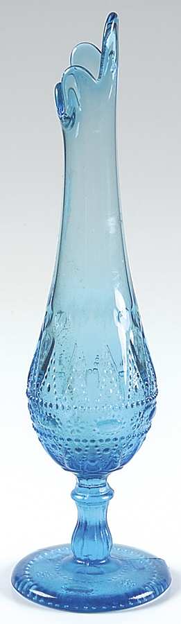 Lace and Dewdrop Blue 8"-12" Small Swung Vase by Wheaton-1