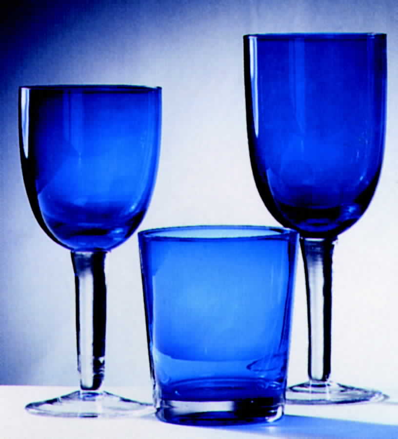 Veranda Blue Wine Glass by Waverly-1
