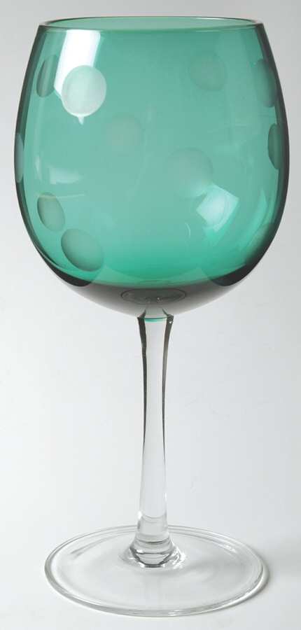 Polka Dot Emerald Green All Purpose Wine by Waterford Crystal-1