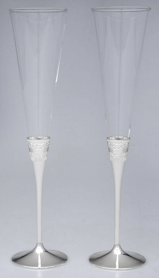 With Love (Set of 2) Toasting Fluted Champagnes by Wedgwood-1