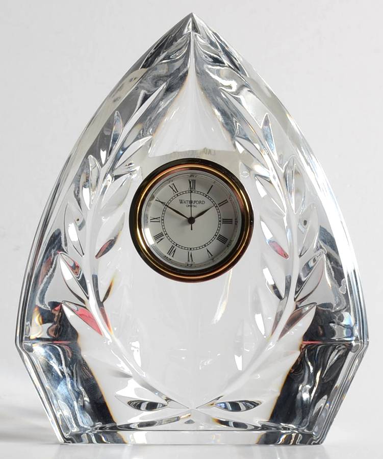 Laurel Wreath Quartz Clock by Waterford Crystal-1