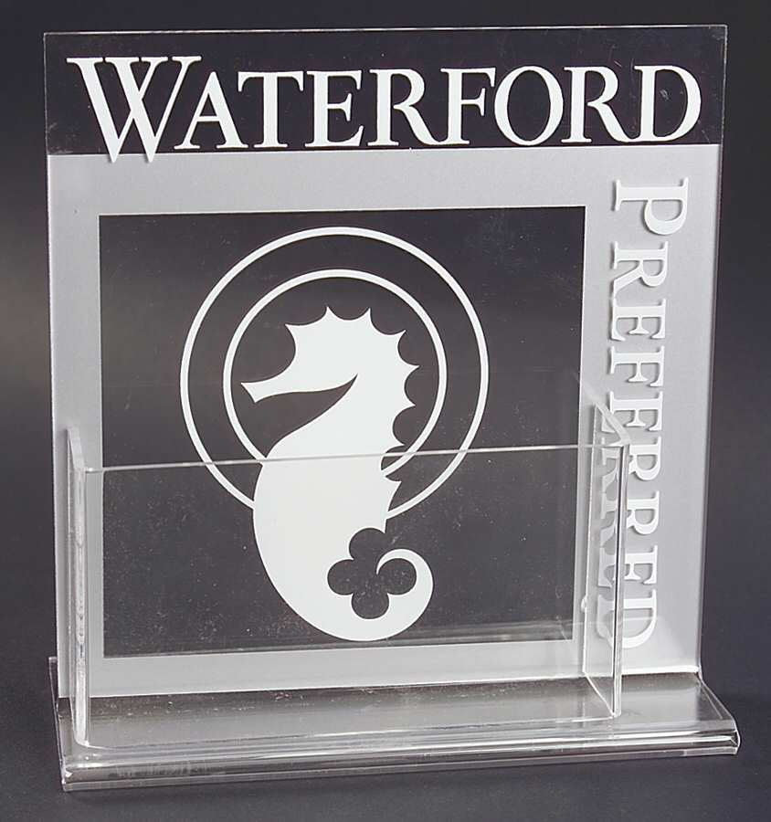 Advertising Signs Plastic Brochure Holder Advertising Sign by Waterford Crystal-1
