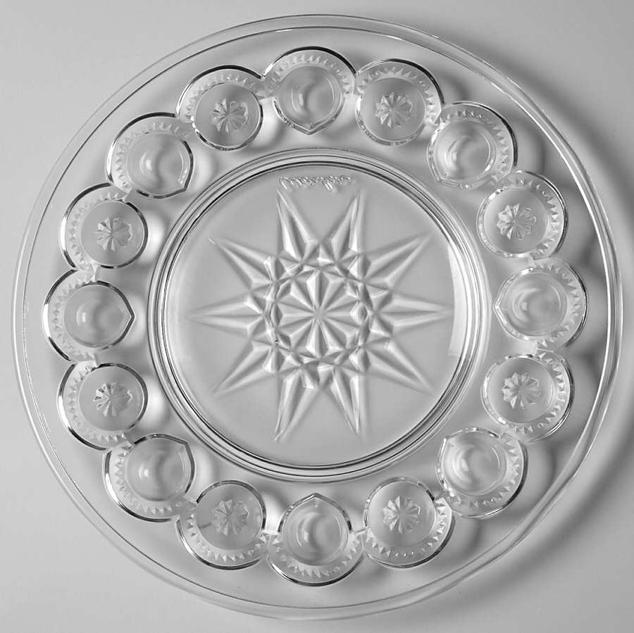 Moon and Star Clear Dinner Plate by Weishar Glass-1