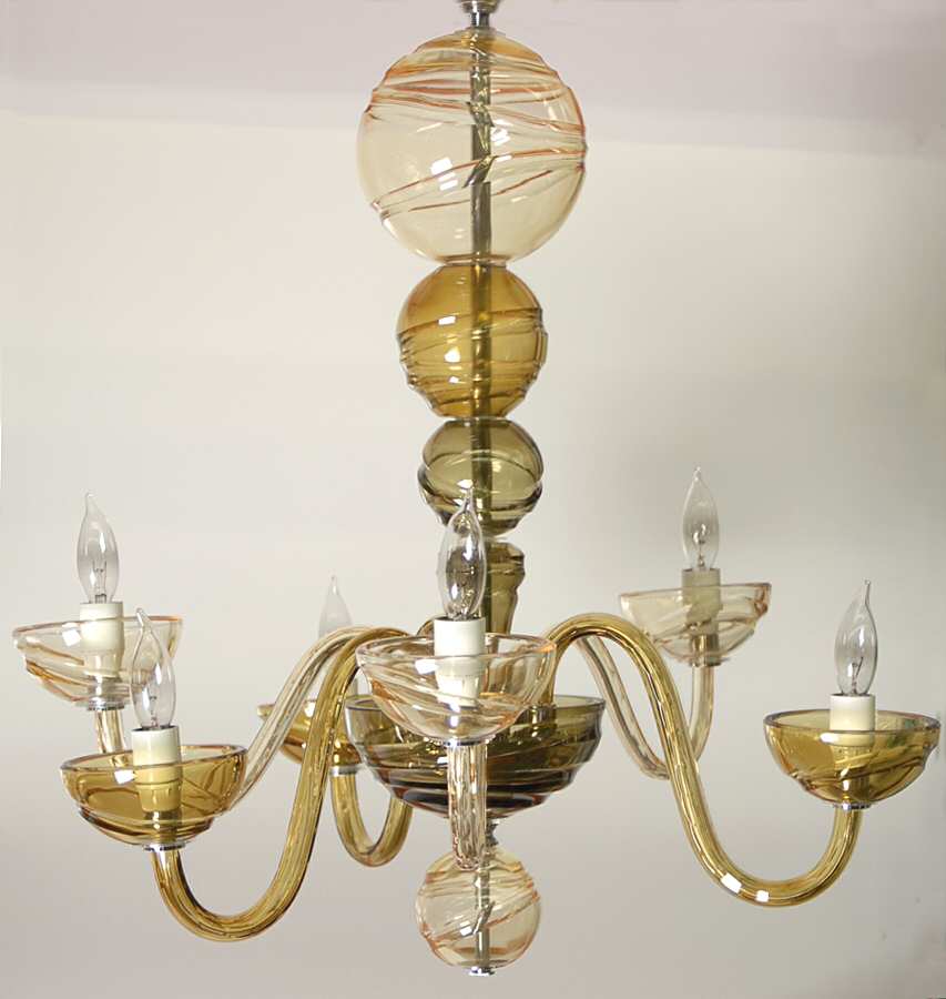 Cosmic 6 Arm Chandelier by Waterford Crystal-1