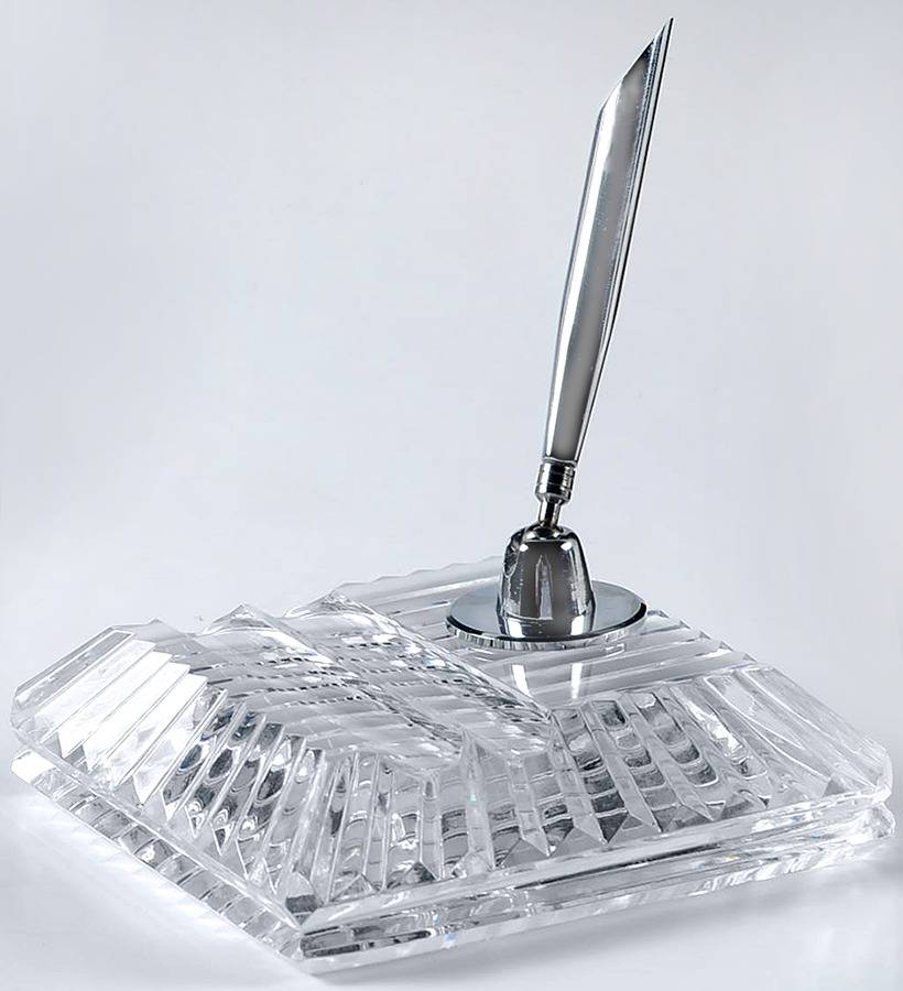 Desk Sets Pen Holder-No Silver Metal Pen by Waterford Crystal-1