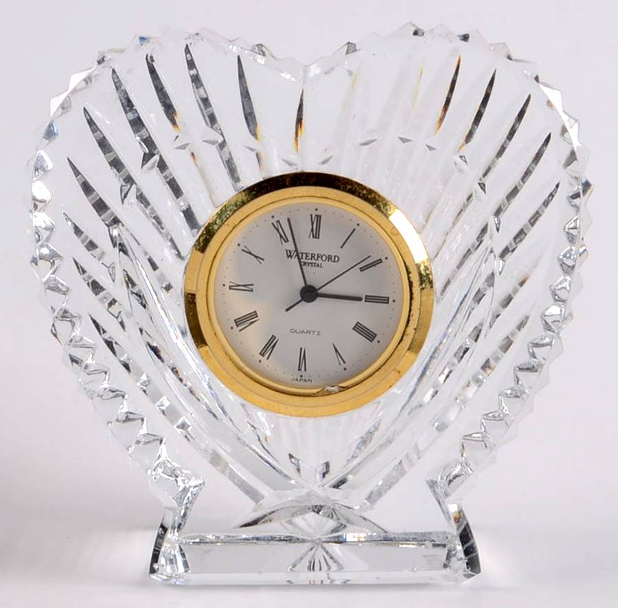Clocks Heart Shape Quartz Clock by Waterford Crystal-1