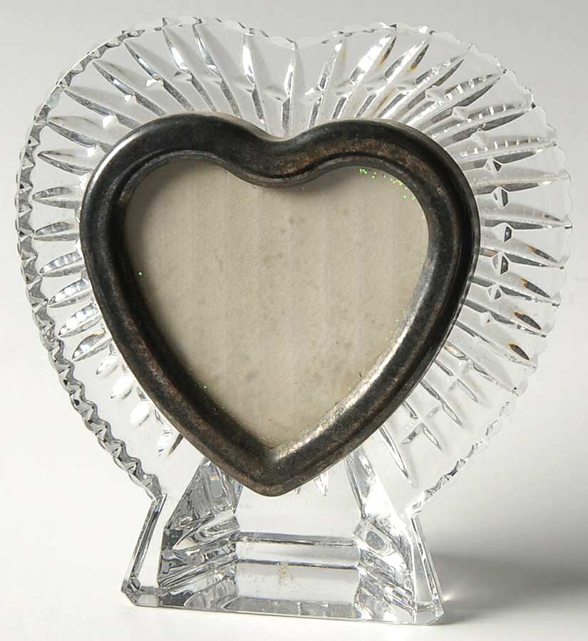 Picture Frames Heart Shape Frame-Holds 3" X 3" Photo by Waterford Crystal-1