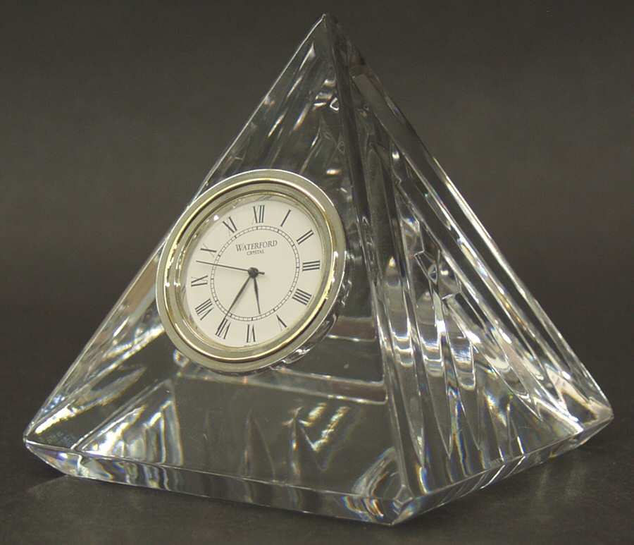 Pyramid Quartz Desk Clock by Waterford Crystal-1