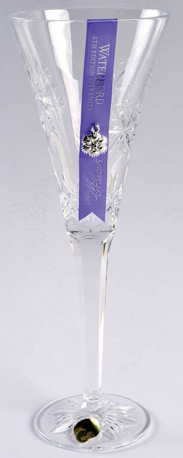 Snowflake Wishes Serenity Fluted Champagne w/Bracelet Charm by Waterford Crystal-1
