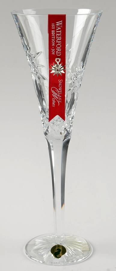 Snowflake Wishes Joy Fluted Champagne with Bracelet Charm by Waterford Crystal-1