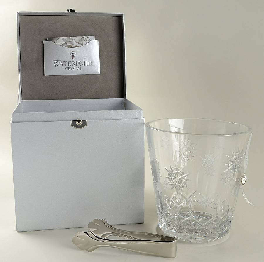 Snowflake Wishes (Boxed Set) Ice Bucket with Tongs & Charm by Waterford Crystal-1
