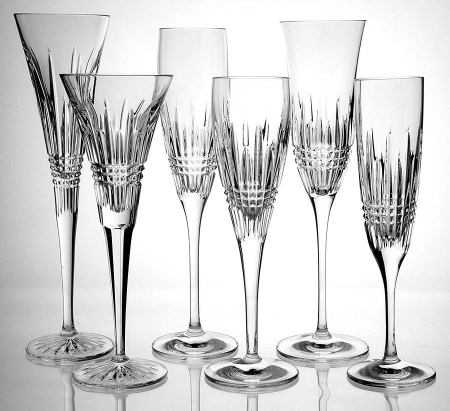Lismore Diamond (Set of 6 Boxed) Fluted Champagne by Waterford Crystal-1