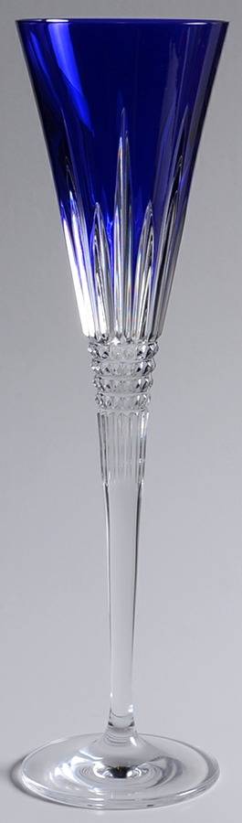 Lismore Diamond Cobalt Blue Champagne Toasting Flute by Waterford Crystal-1