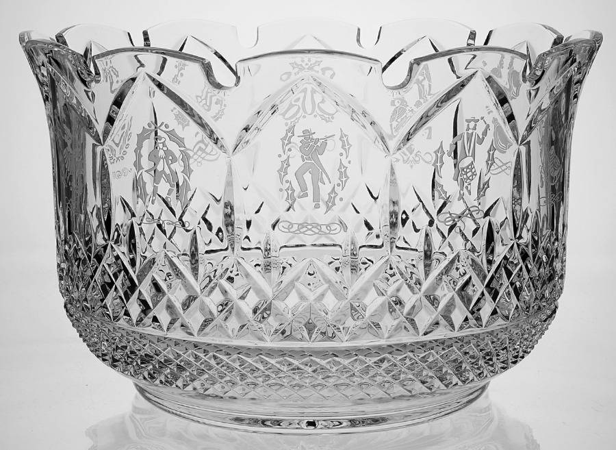Lismore Twelve Days of Christmas 11" Scalloped Bowl by Waterford Crystal-1