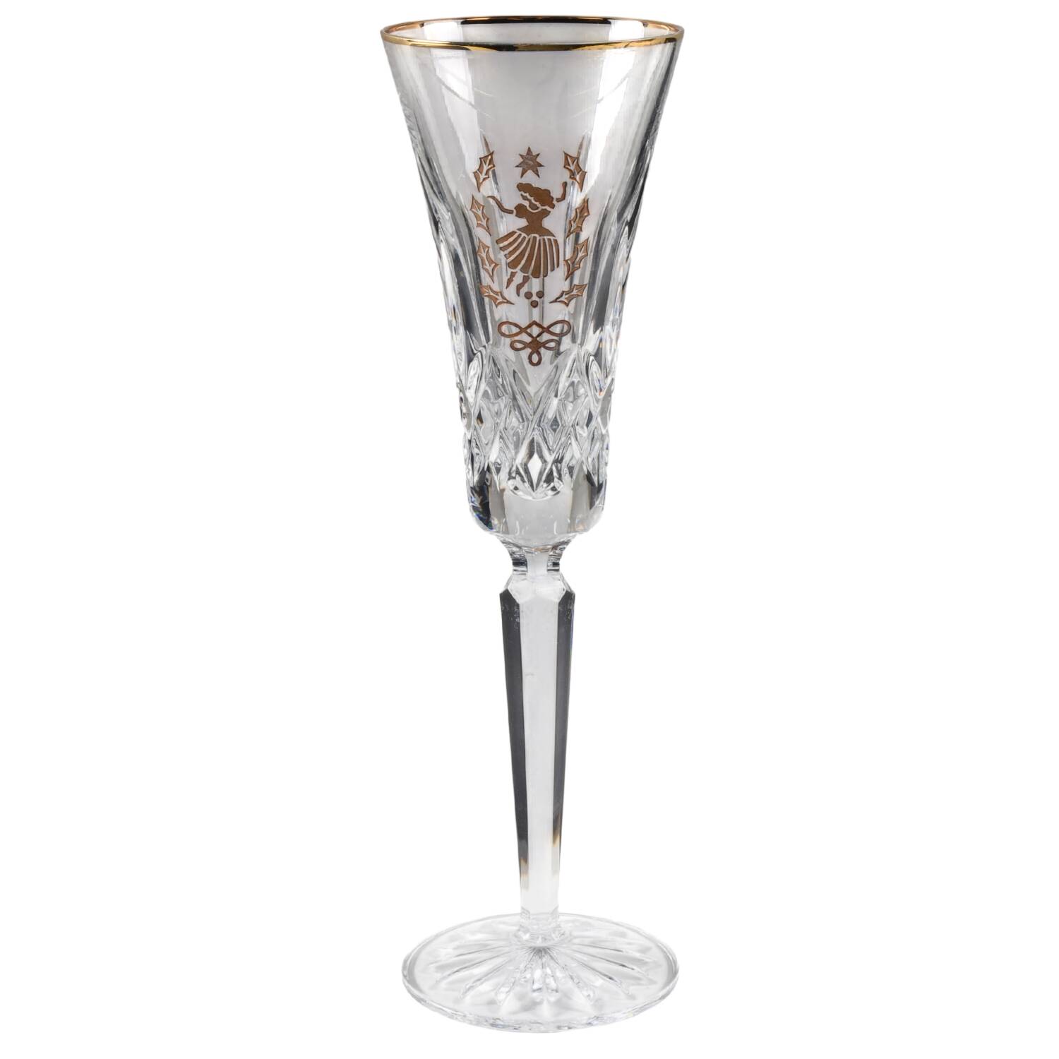 Lismore Twelve Days of Christmas Gold Fluted Champagne No Charm by Waterford Crystal-1