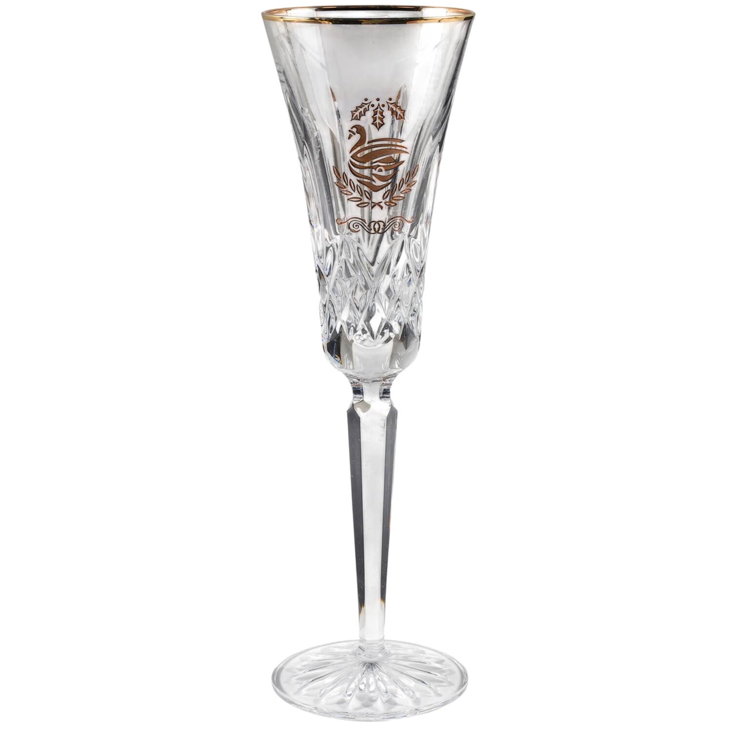 Lismore Twelve Days of Christmas Gold Fluted Champagne No Charm by Waterford Crystal-1