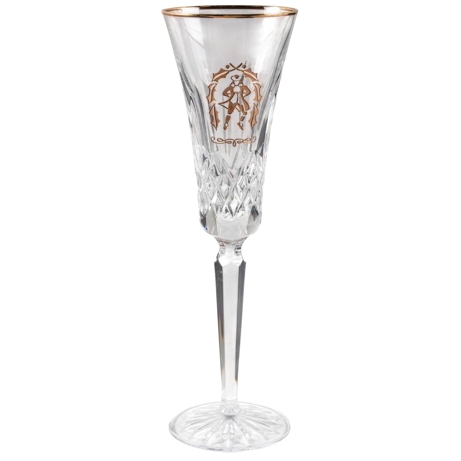 Lismore Twelve Days of Christmas Gold Fluted Champagne No Charm by Waterford Crystal-1
