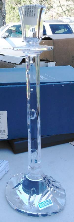 Freshwater 13" Tall Single Light Candlestick by Waterford Crystal-1